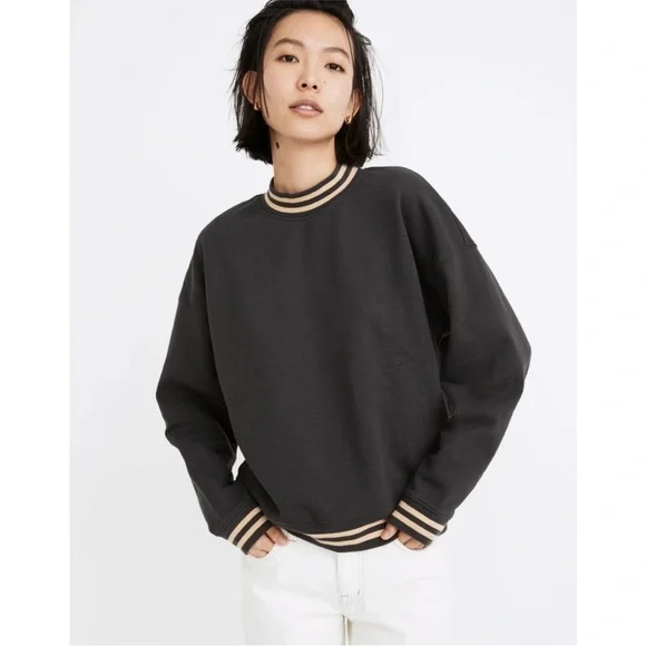 Madewell Sweatshirt, Size Medium, Black/Tan - Picture 4 of 11